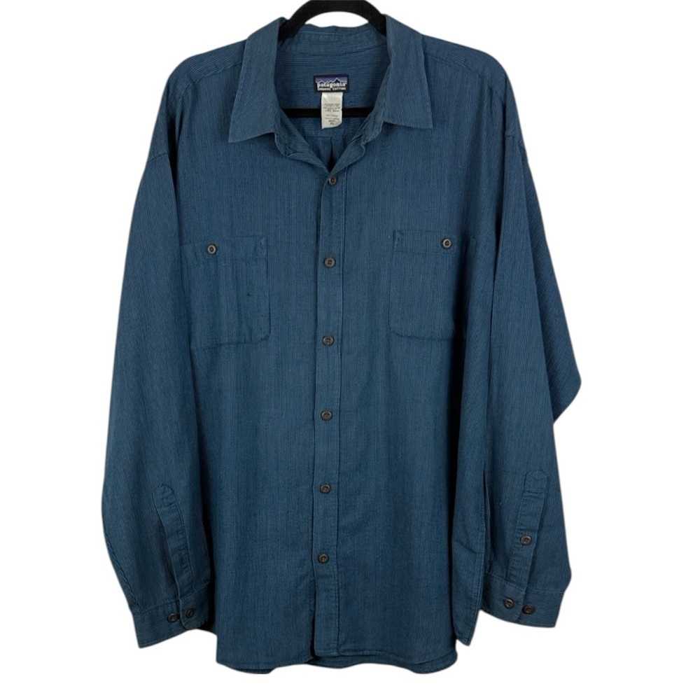 Patagonia Men's XL Organic Cotton Long Sleeve Button Down XL Shirt - Slate Blue